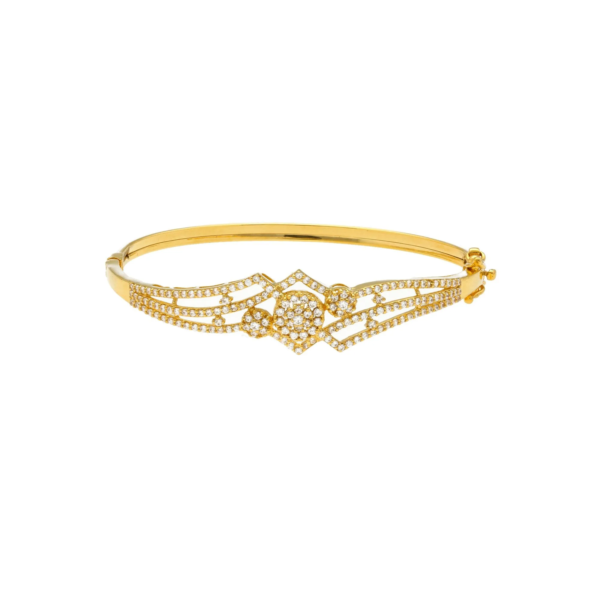 22K Gold Bangle W/ Cubic Zicronia