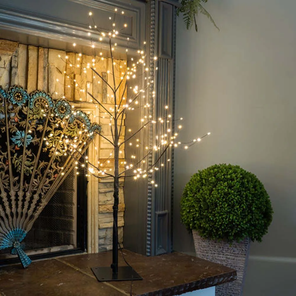 4-ft. Black Fairy Light Tree, Warm White LED