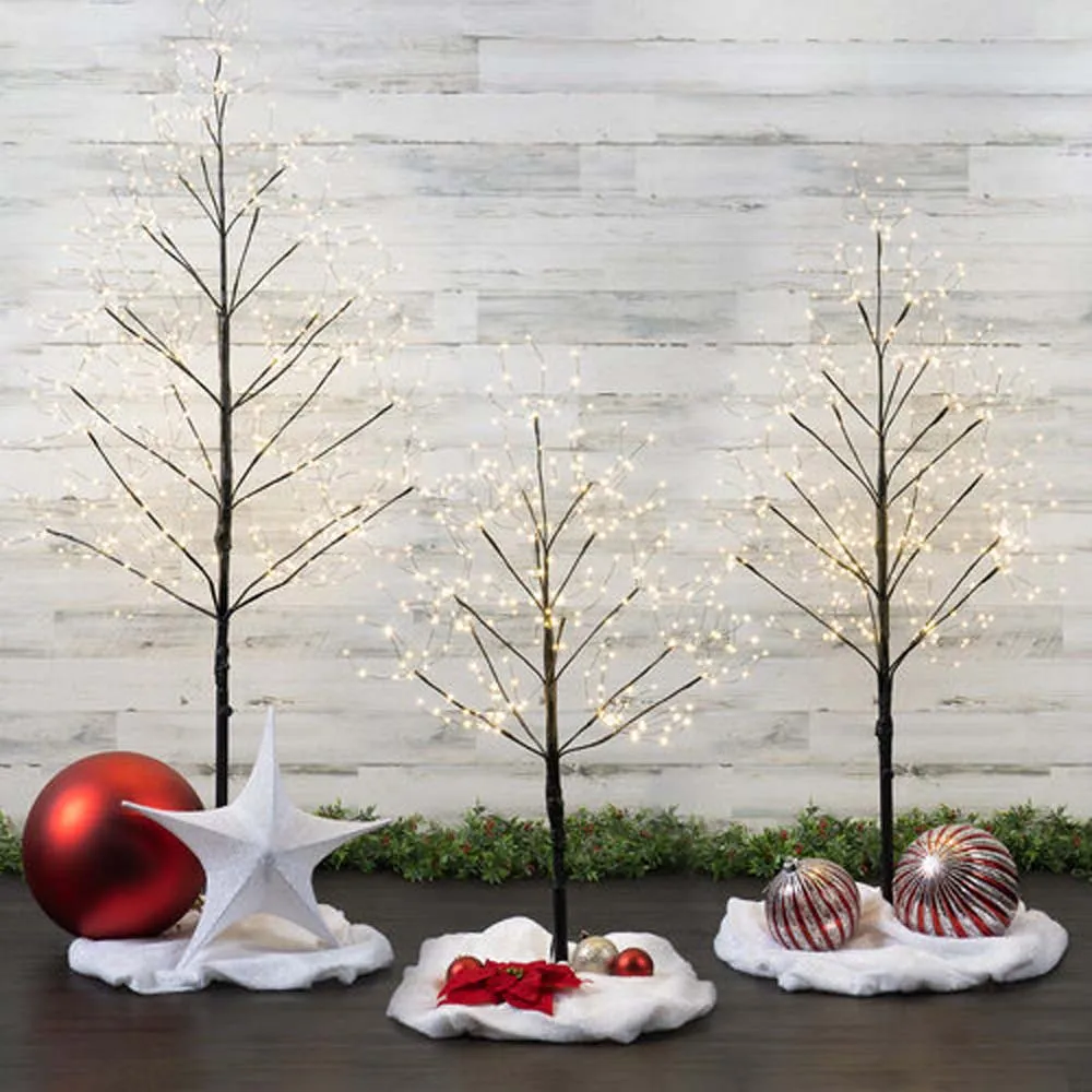 4-ft. Black Fairy Light Tree, Warm White LED