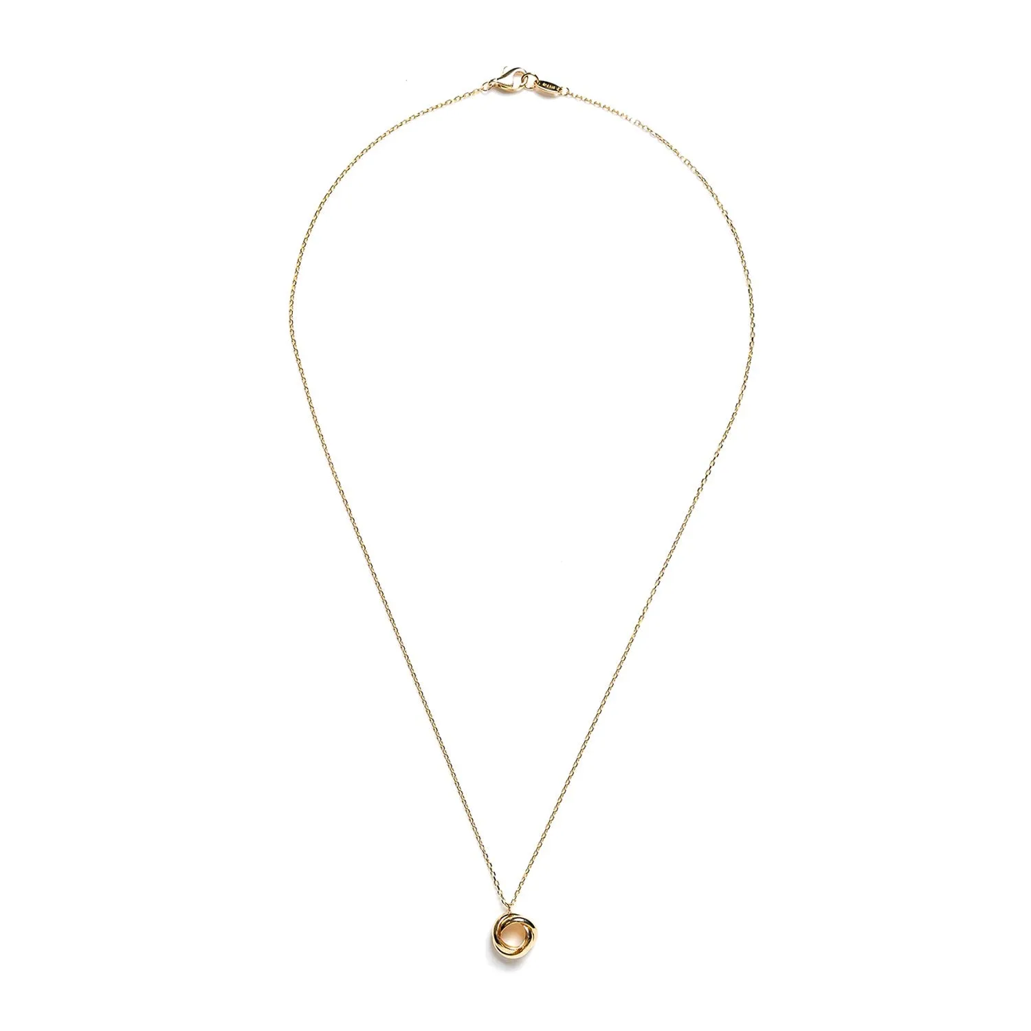 9 Carat Gold Collection Cross Over Circle Necklace, Gold