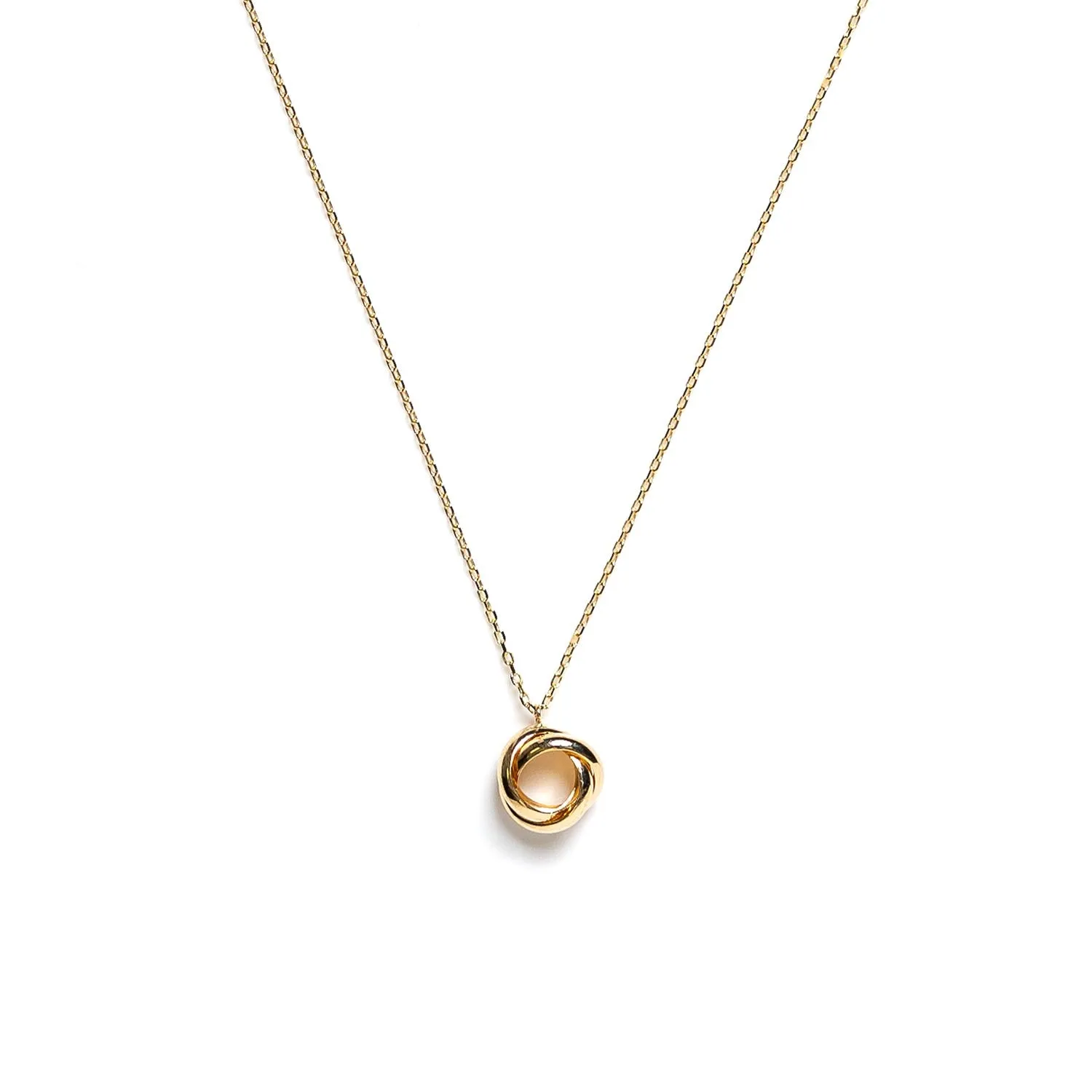 9 Carat Gold Collection Cross Over Circle Necklace, Gold