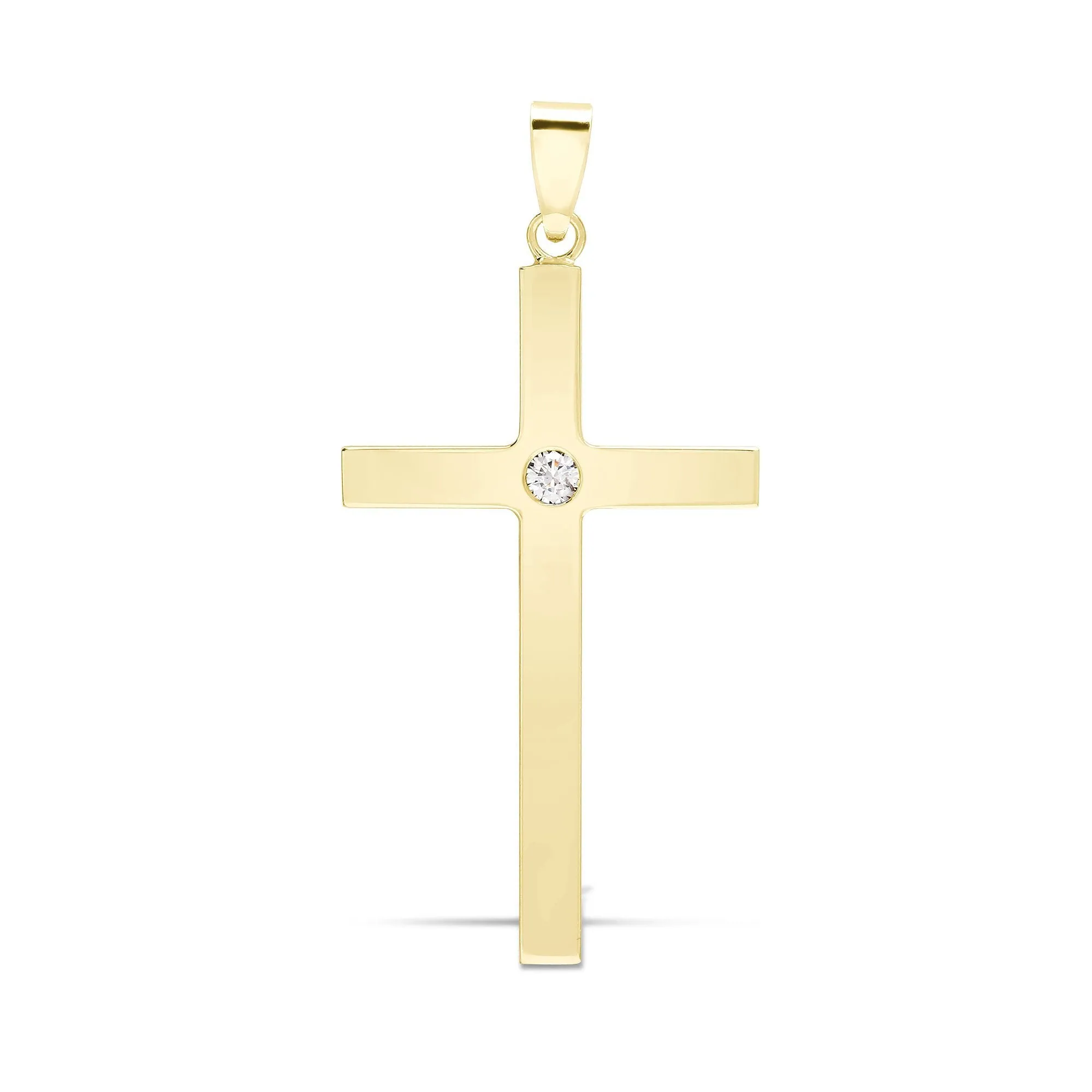 9ct Yellow 0.10ct Invisible Set Diamond Cross