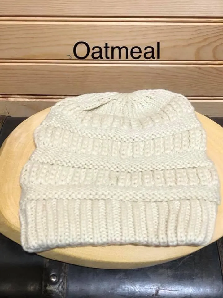 Adult Criss Cross Beanie - Oatmeal