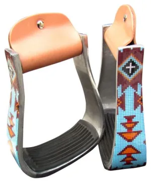 Aluminum Stirrup ~ Navajo Cross