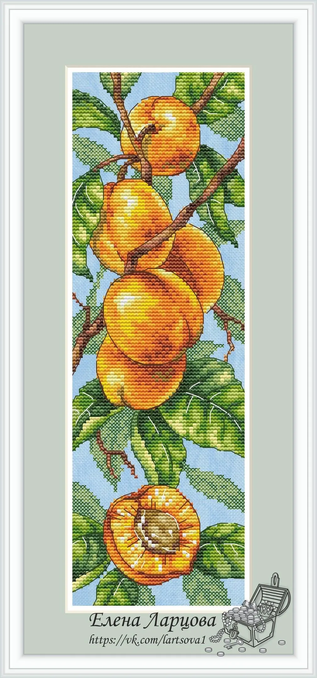 Apricots Garden - PDF Cross Stitch Pattern