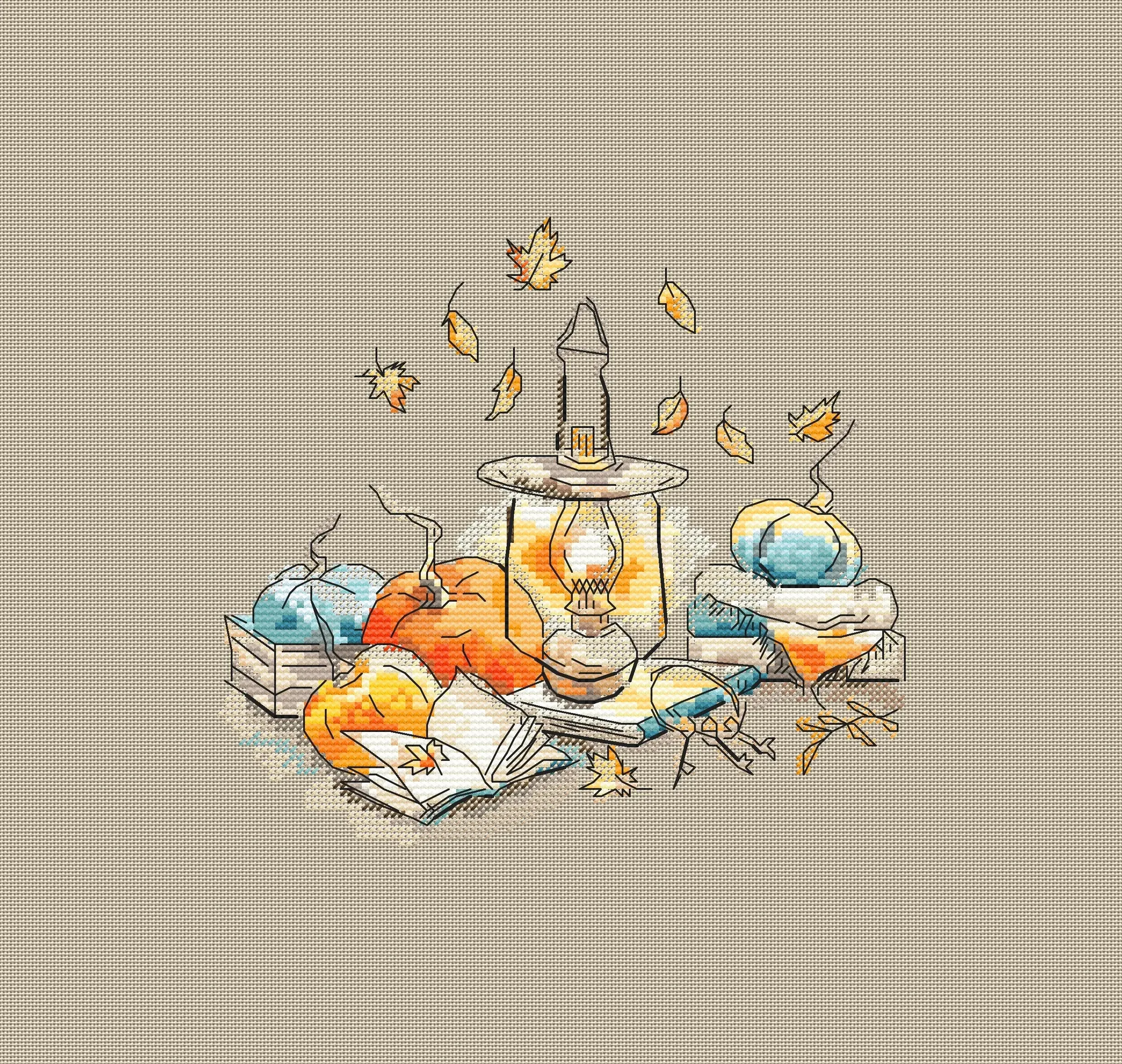 Autumn sketches. Lamp - PDF Cross Stitch Pattern