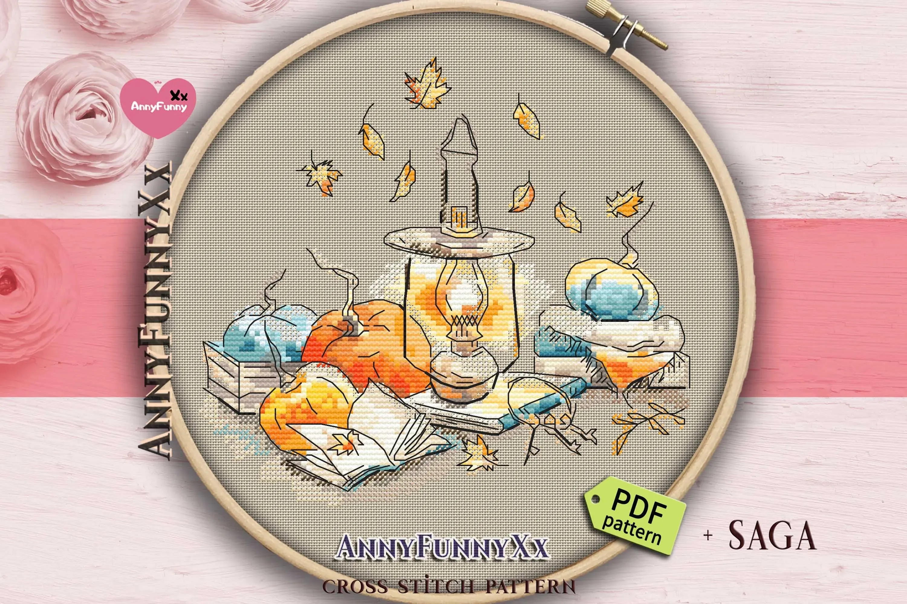 Autumn sketches. Lamp - PDF Cross Stitch Pattern