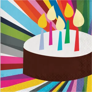 Birthday Cake Luncheon Paper Napkin