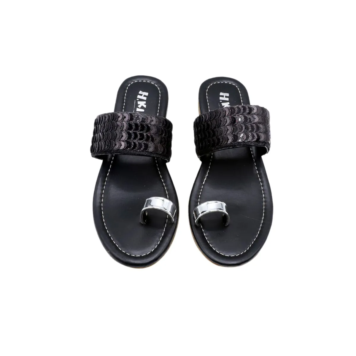 Black Casual Chappal K00G20007