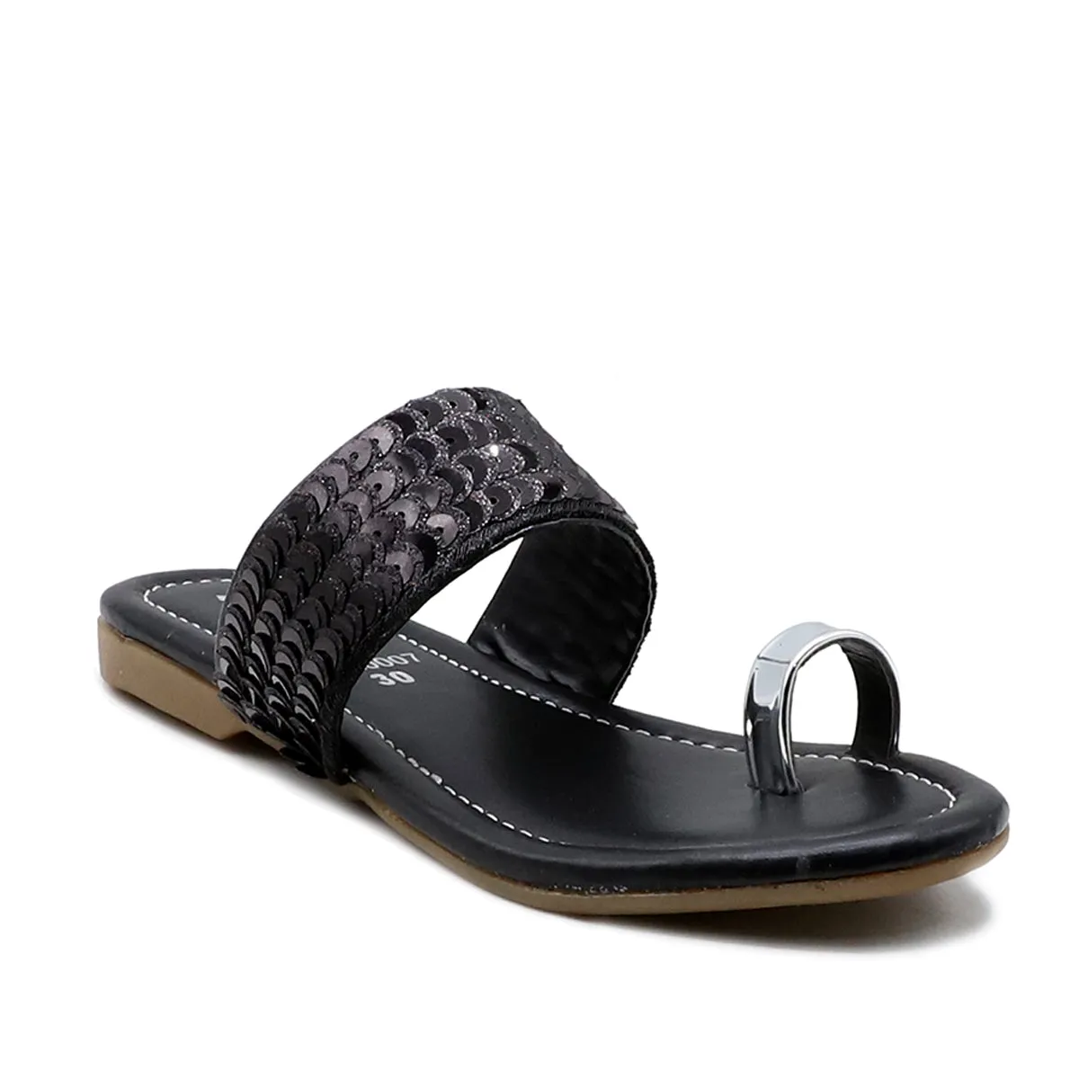 Black Casual Chappal K00G20007