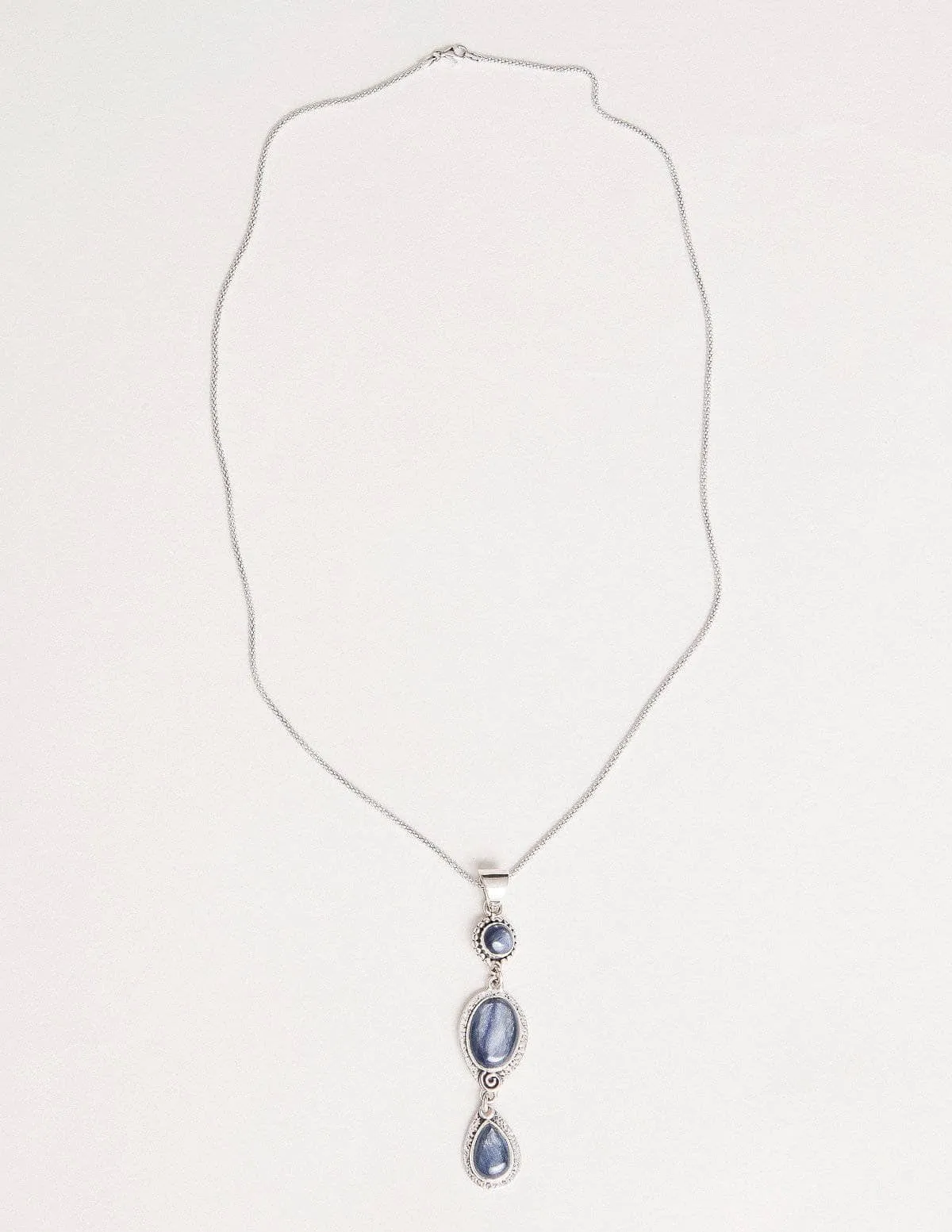 Blue Kyanite Vintage Pendant Necklace