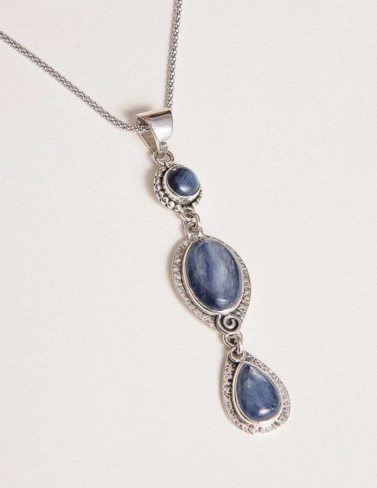 Blue Kyanite Vintage Pendant Necklace