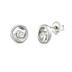 Circle of Love Silver & CZ Earrings