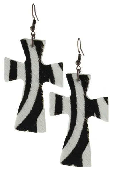 Cross Faux Leather Earrings (More Colors)