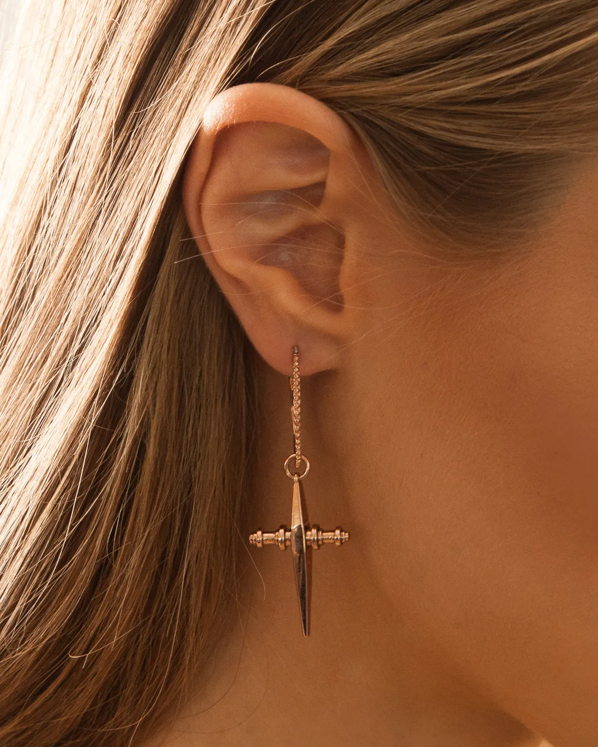 Cross Hoops- Rose Gold