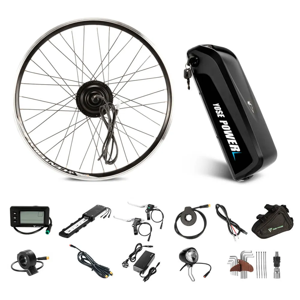 E-Bike Conversion Kit 36V 250W Black Front Motor Kit 26"/28" (700C) & HL1 36V 15.6Ah Battery Hub Motor Conversion Kit DIY