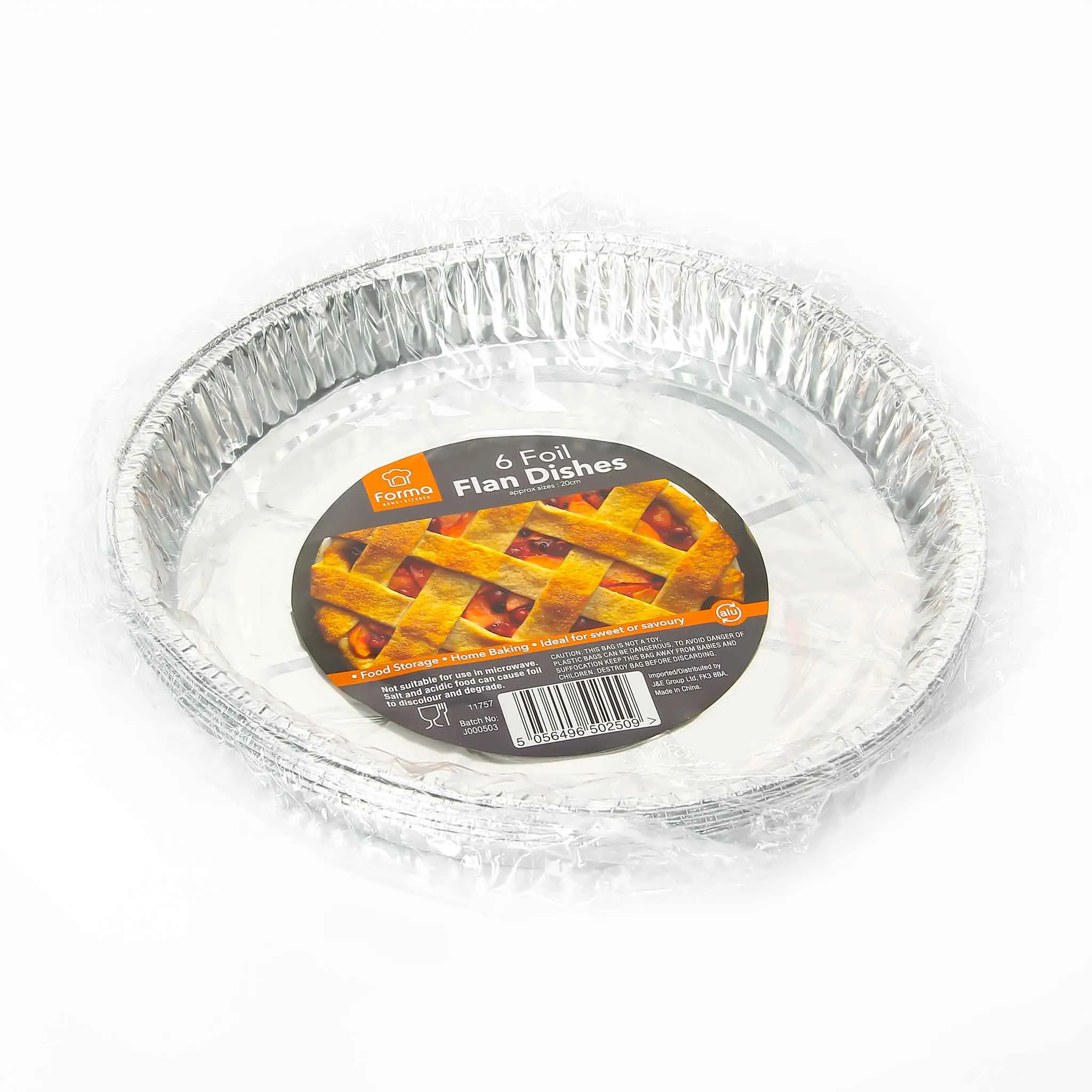 Foil Flan Dishes 6PK 20cm