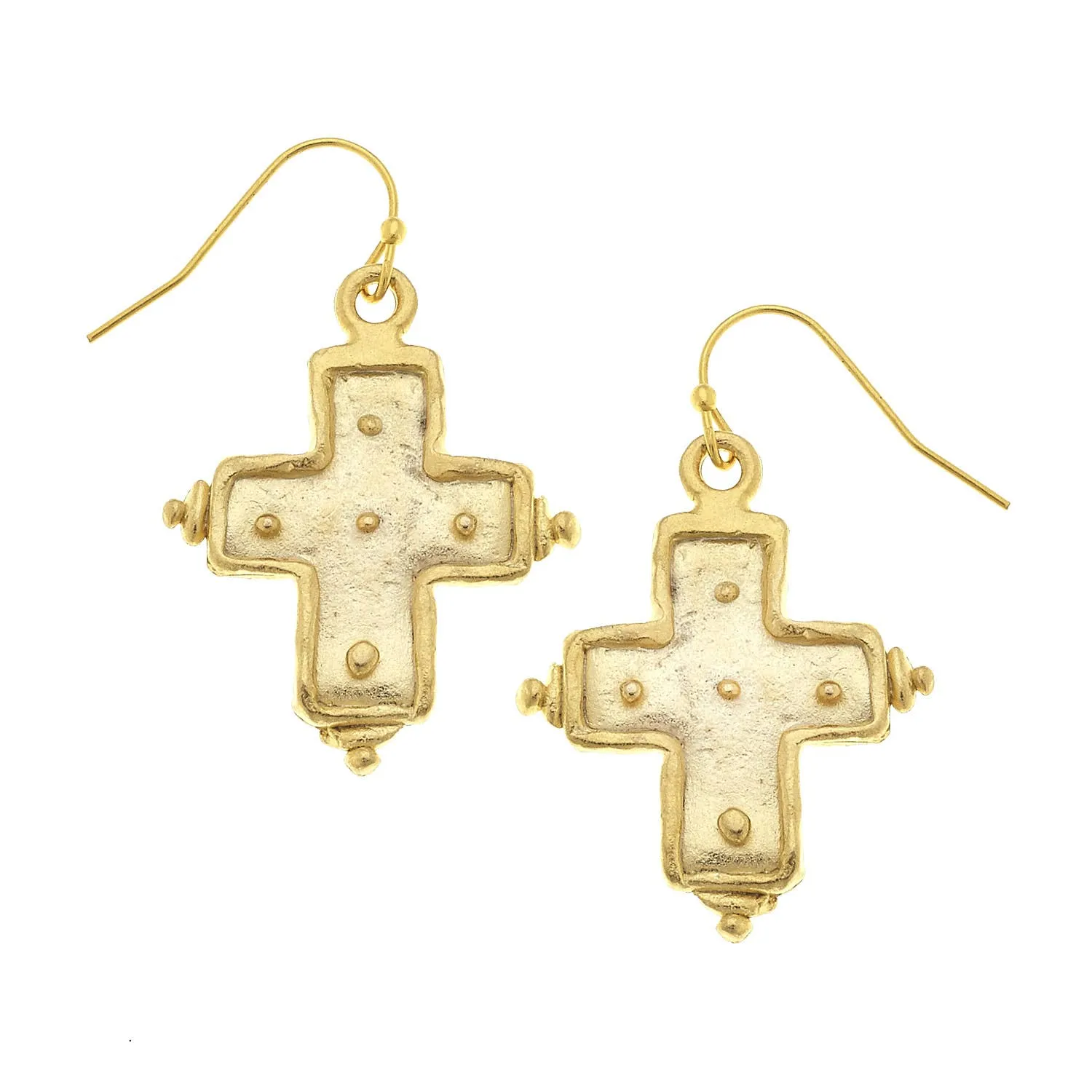 Gold Cross Earrings