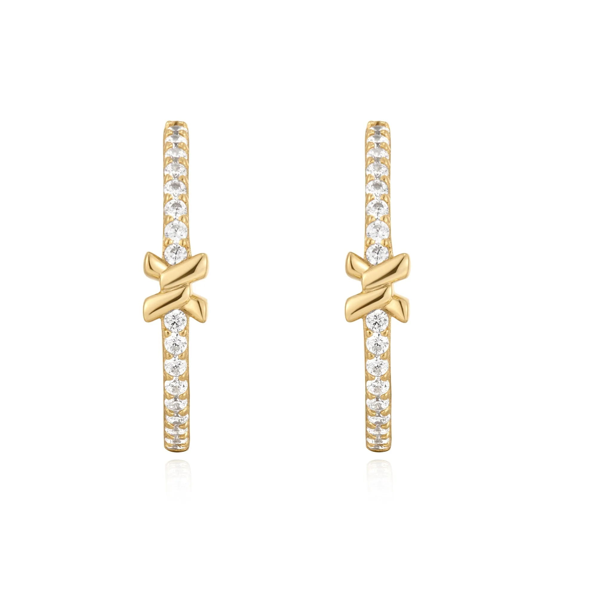 Gold Cross Hoops