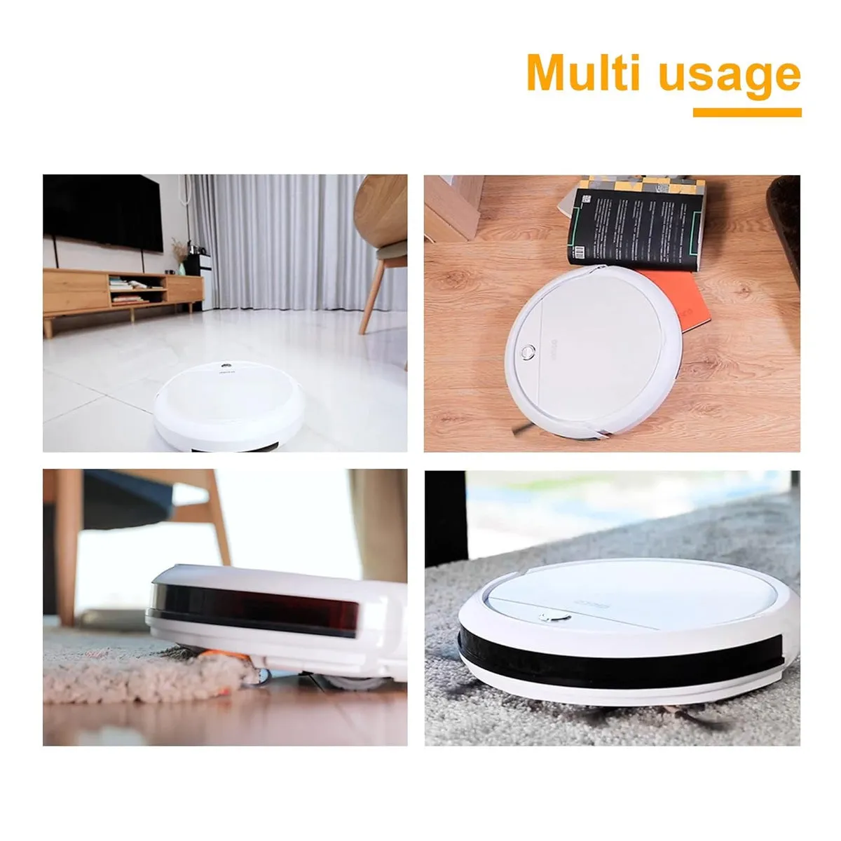 Ingco VCRR30201 Robotic Vacuum Cleaner VCRR | Efficient Cleaning with 2000mAh Lithium Battery, Anti-Winding, and Cliff Detect Sensors