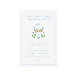 Loved One Memory Keepsake & Verse Print- Blue