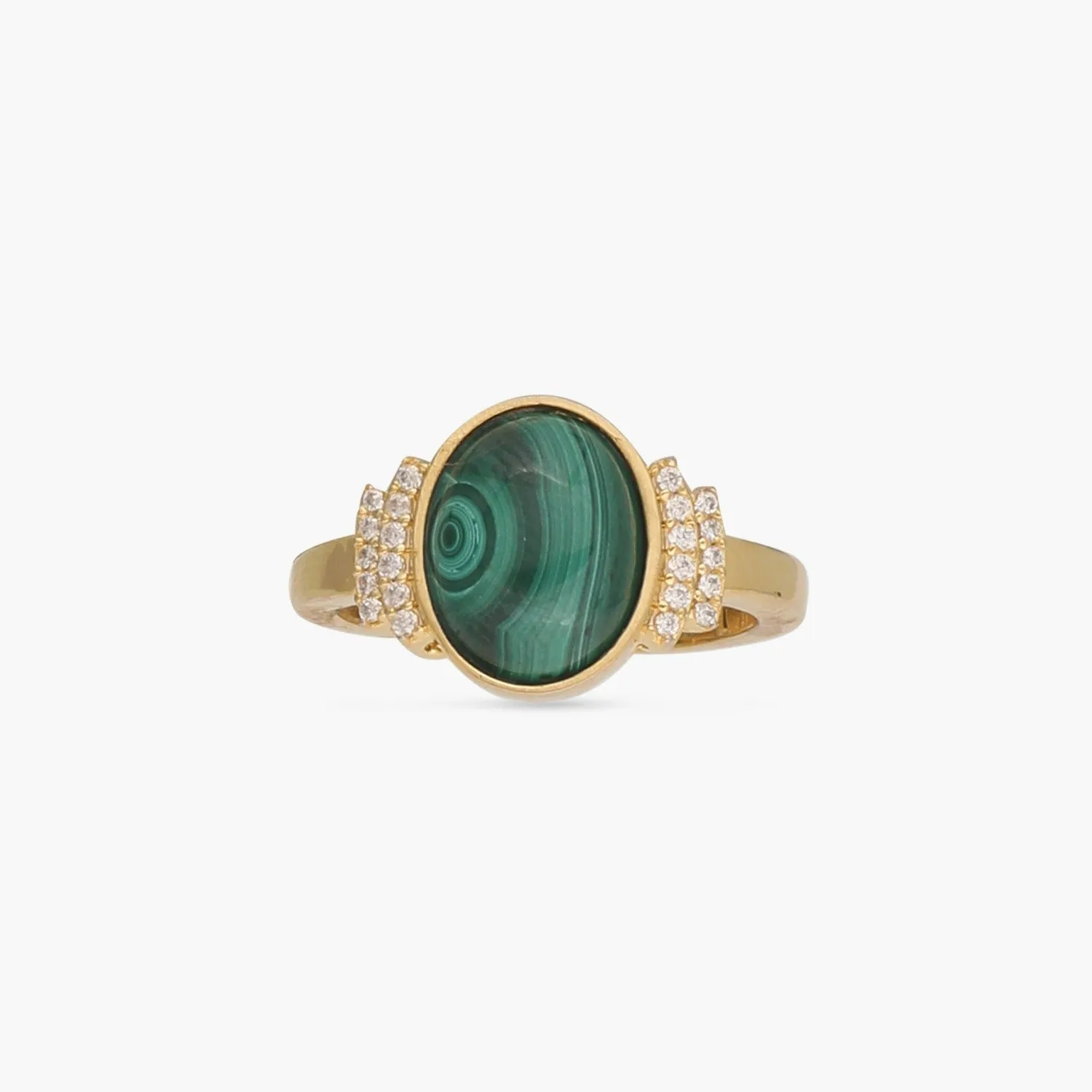 Malachite Classic Silver Finger Ring