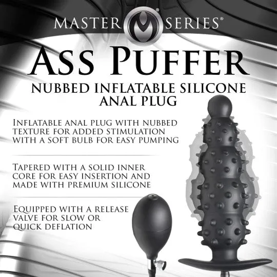 Master Series Ass Puffer Nubbed Inflatable Silicone Butt Plug