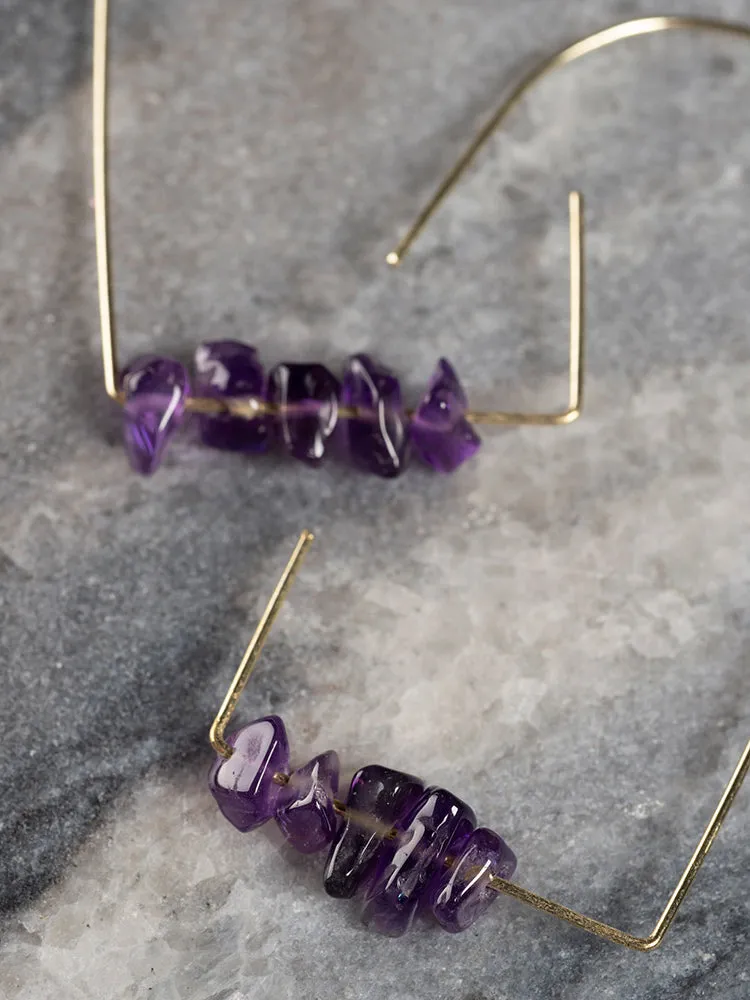 Savvy Hook Earrings - Amethyst