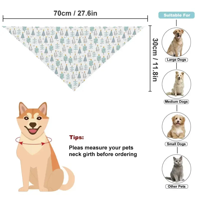 Scandinavian Trees Cat and Dog Bandana in Soft Polyester