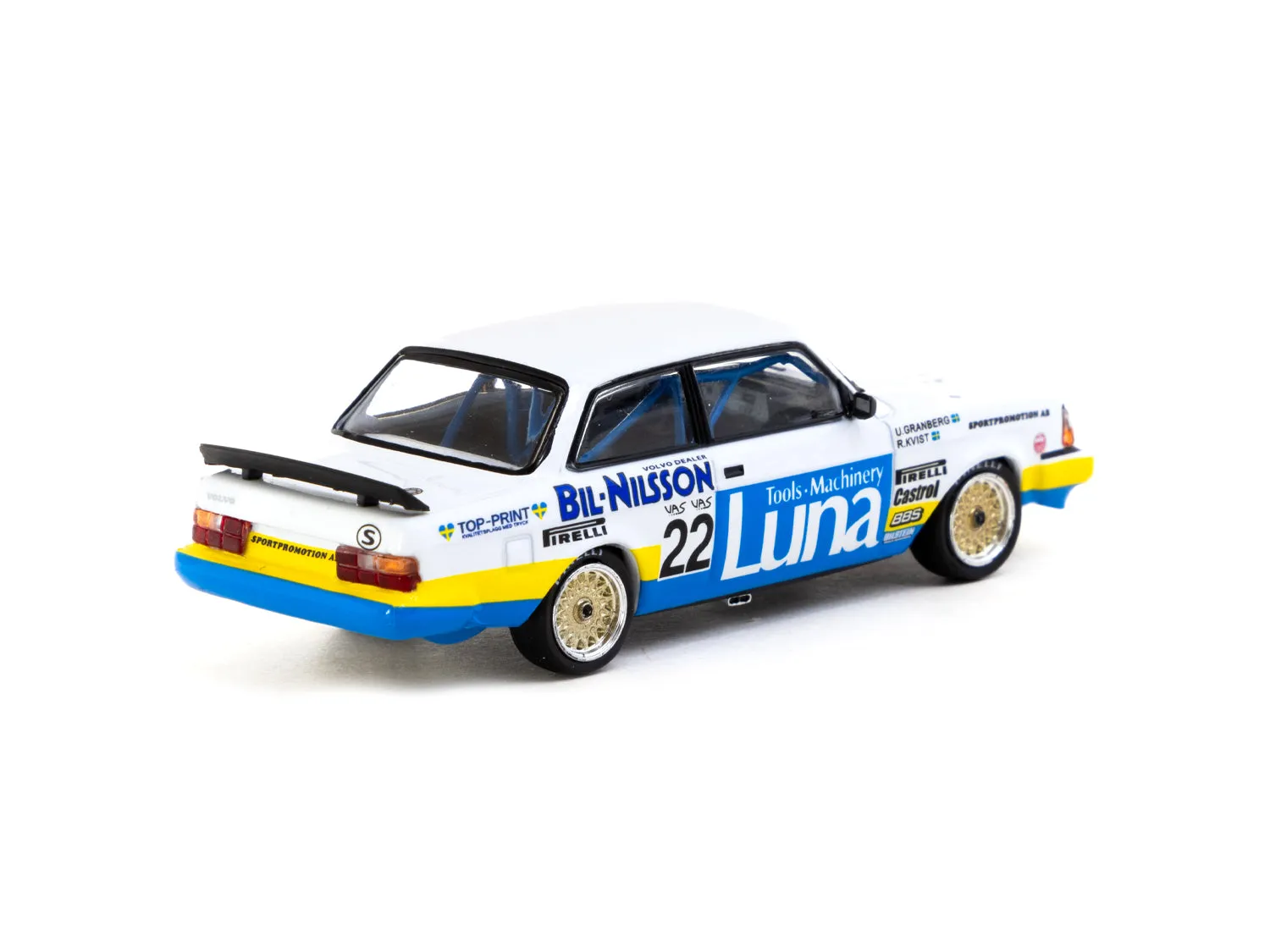 Tarmac Works 1/64 Volvo 240 Turbo ETCC Zolder 1984 Winner Ulf Granberg / Robert L. Kvist #22 - HOBBY64