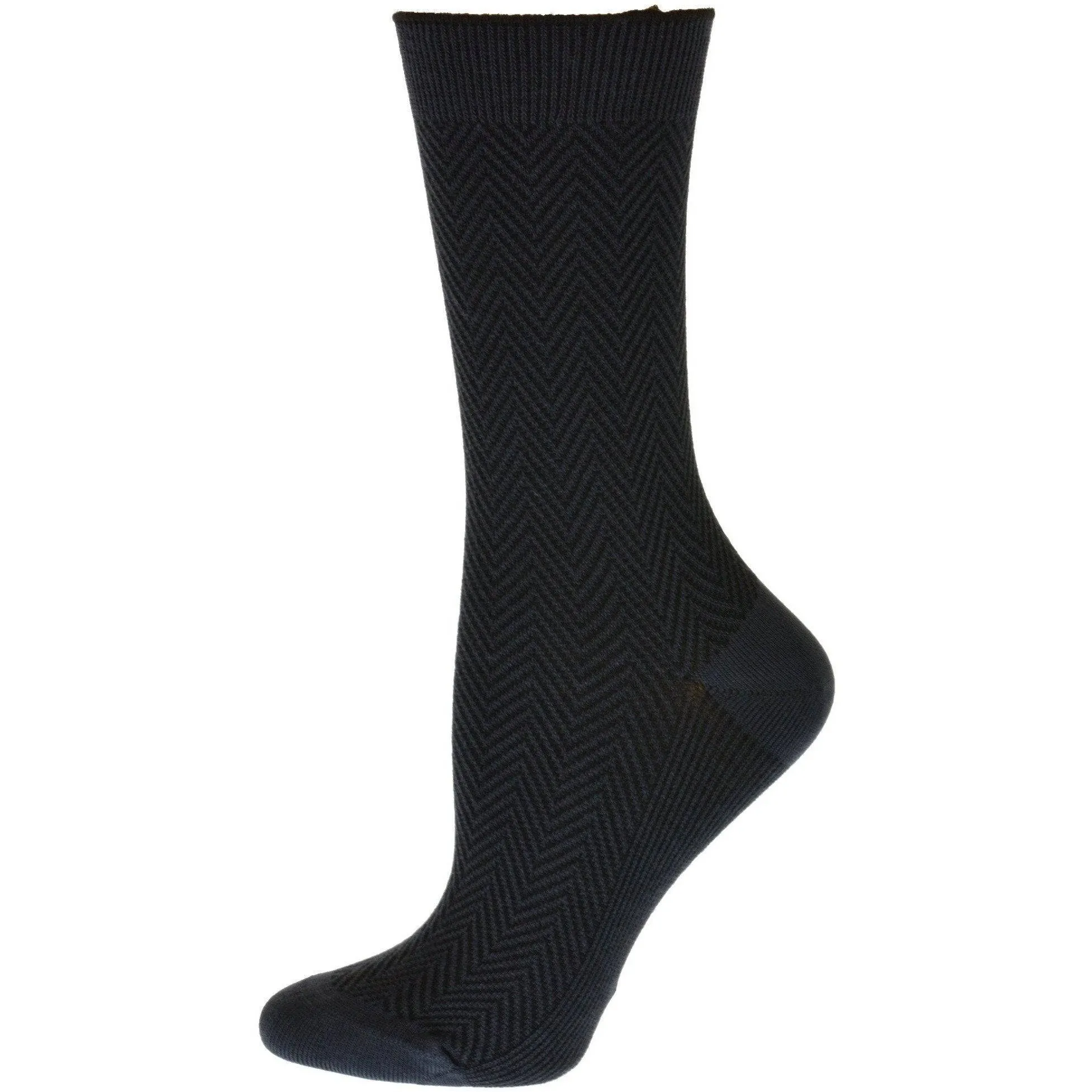 Women's Dress Socks, Bamboo Herringbone Dress Sock, Women's Casual Crew