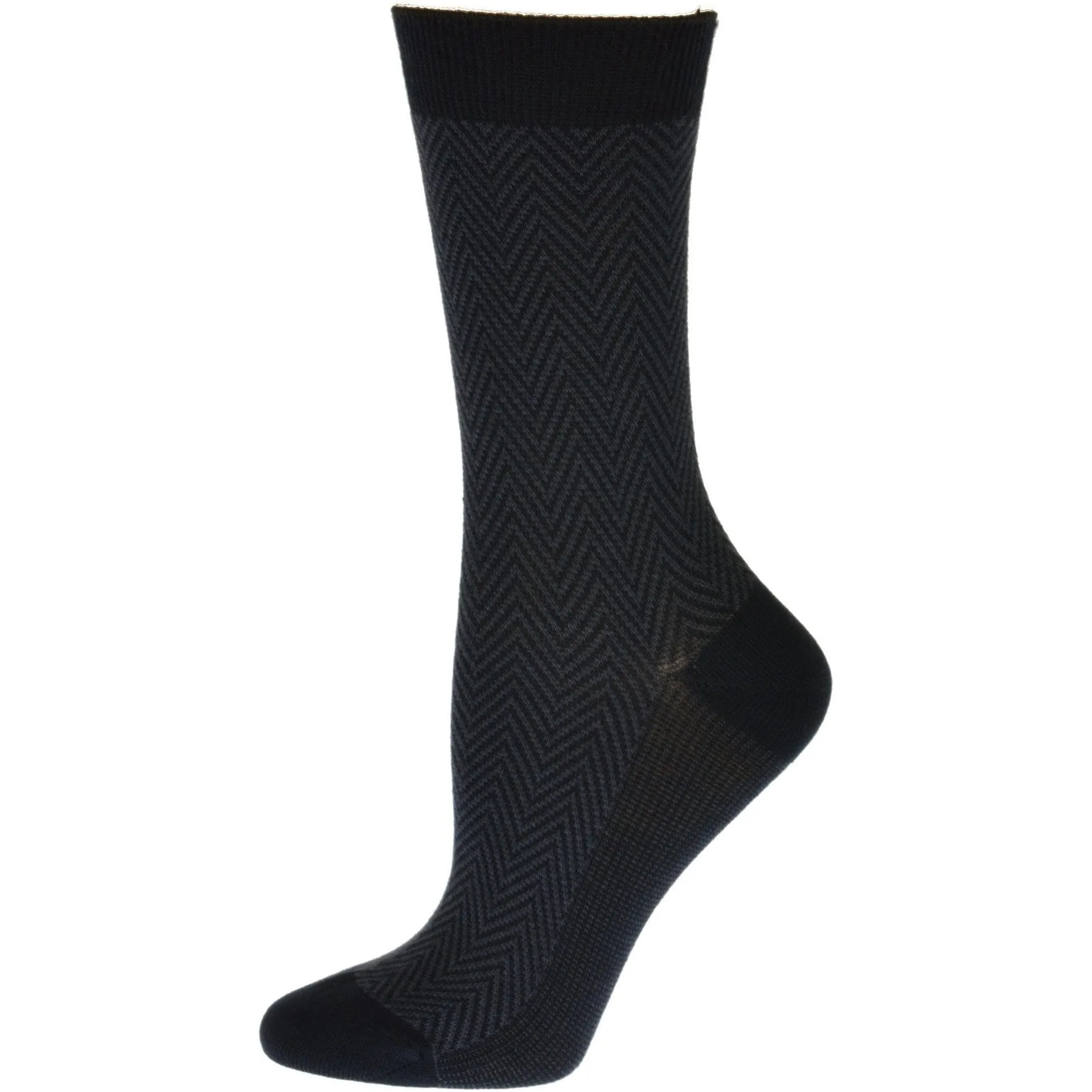 Women's Dress Socks, Bamboo Herringbone Dress Sock, Women's Casual Crew